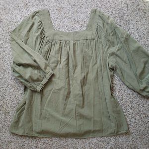 Square-neck Cotton Blouse NWOT